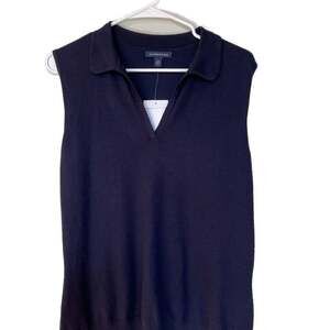 Lands' End Women's Cotton Modal Fine Gauge Sweater Vest NWT Size Large
